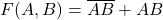 F(A, B) = \overline{A}\overline{B}+ AB
