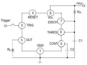 Construir Circuito Monoestable con LM555